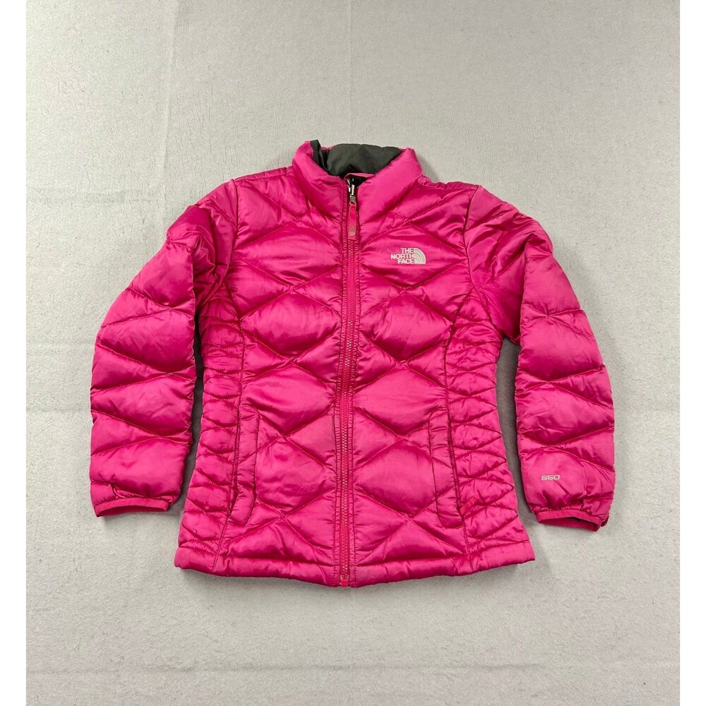 Girls The North Face 550 insulated Pink Puffer Jacket